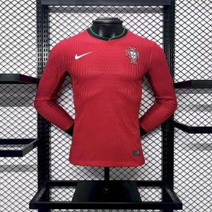 Portugal 2024/25 Euro Home Long Sleeves Jersey – Player Versi