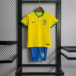 Brazil 2022 World Cup Home Kids Kit