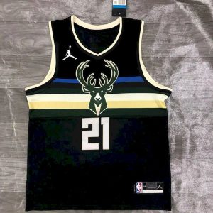 Men's Jrue Holiday 2020-21 Black Swingman Jersey - Statement Edition