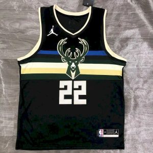 Men's Khris Middleton 2020-21 Black Swingman Jersey - Statement Edition