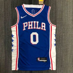 Men's Tyrese Maxey Blue Team Jersey - 75th Anniversary Edition