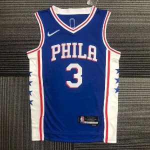 Men's Allen Iverson Blue Team Jersey - 75th Anniversary Edition