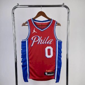 Men's Tyrese Maxey Red Team Jersey - Statement Edition