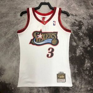 Men's M&N 1998 Allen Iverson White Retro Jersey