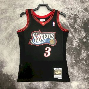 Men's M&N 1997?M98 Allen Iverson Black Retro Jersey