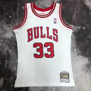 Men's M&N 1998 Scottie Pippen White Retro Jersey