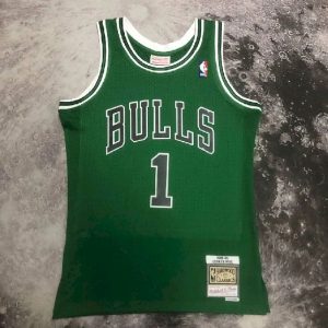 Men's M&N 08/09 Derrick Rose Green Retro Jersey