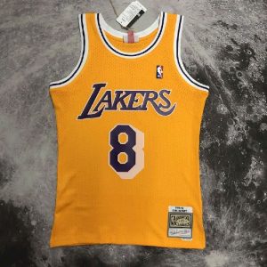 Men's M&N 1997 Kobe Bryant Yellow Retro Jersey