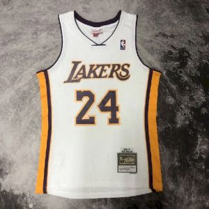 Men's M&N 09/10 Kobe Bryant White Retro Jersey