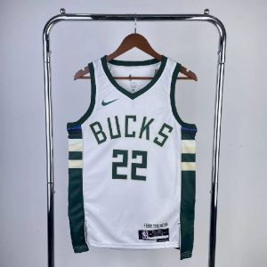 Men's 2023 Khris Middleton White Home Team Jersey