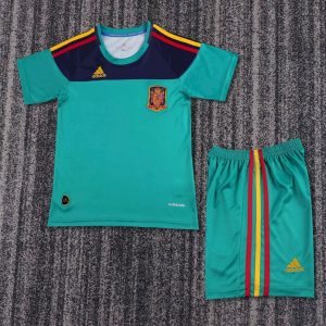 Spain 2010 Green Goalkeeper uniform Retro Jersey And Shorts