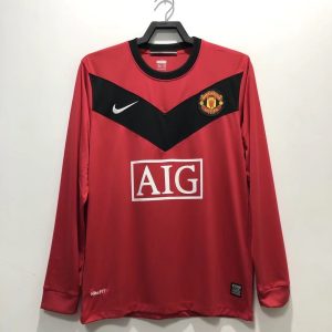Manchester United 2009/10 Home Long Sleeves Retro Jersey