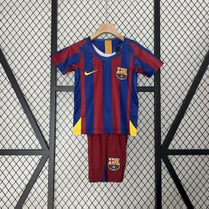 Barcelona 2005/06 Home Kids Retro Jersey And Shorts